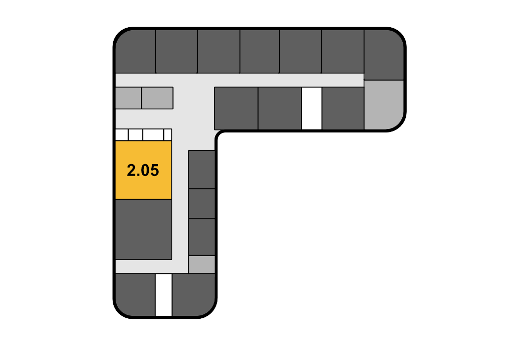 Planta dos ecrãs interativos do piso 2, do edifício 1, de Gualtar